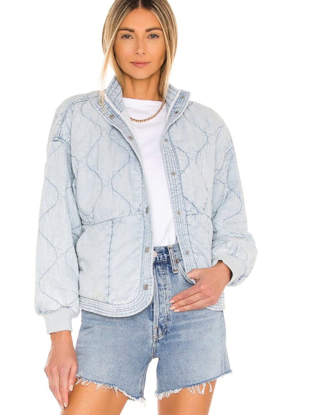 Quilted Jacket - Light Blue